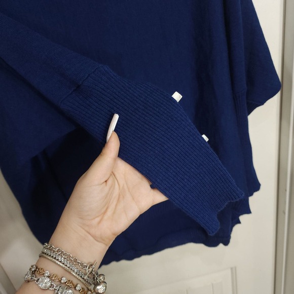 Eileen Fisher Womens Top Fine Merino Jersey Wool Blue Bateau Neck Sweater Sz 1X - Picture 7 of 11